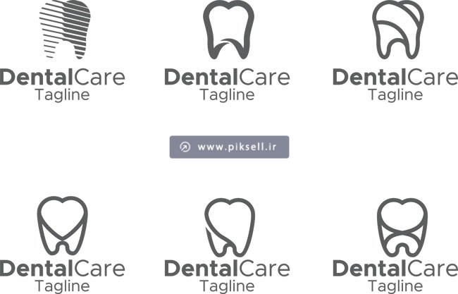 فایل لایه باز وکتور مجموعه لوگوی دندان و دندانپزشکی