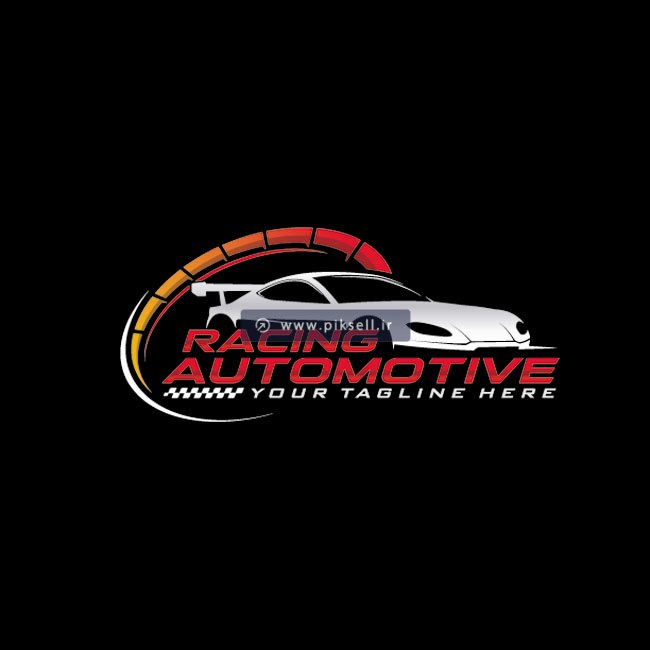 طرح وکتور لایه باز لوگوی ماشین مسابقه ای و Car Racing