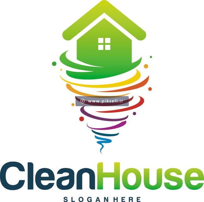 فایل وکتور با طرح لوگوی خانه تمیز یا Clean House