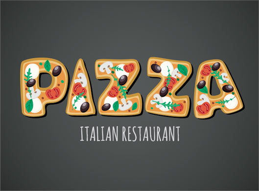 فایل وکتور طرح تایپوگرافیکی کلمه Pizza با فرمتهای eps و ai