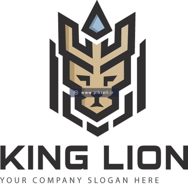 طرح وکتور لایه باز لوگو و نماد شیر پادشاهیی یا Lion King