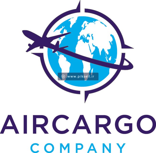 فایل لایه باز وکتور لوگوی هواپیما و Aircargo مناسب برای آژانس های مسافرت هوایی