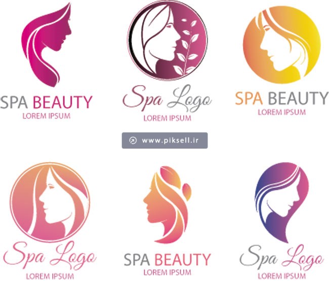 فایل لایه باز وکتور مجموعه لوگوی spa beauty