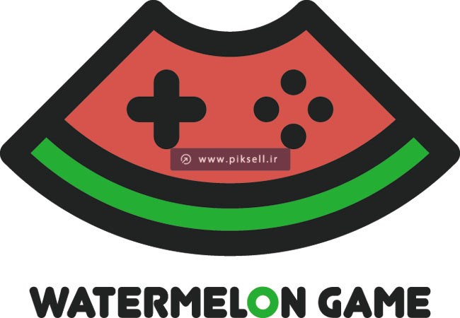 دانلود فایل وکتور لایه باز لوگوی هندوانه و watermelon با مفهوم دسته بازی هندوانه ای