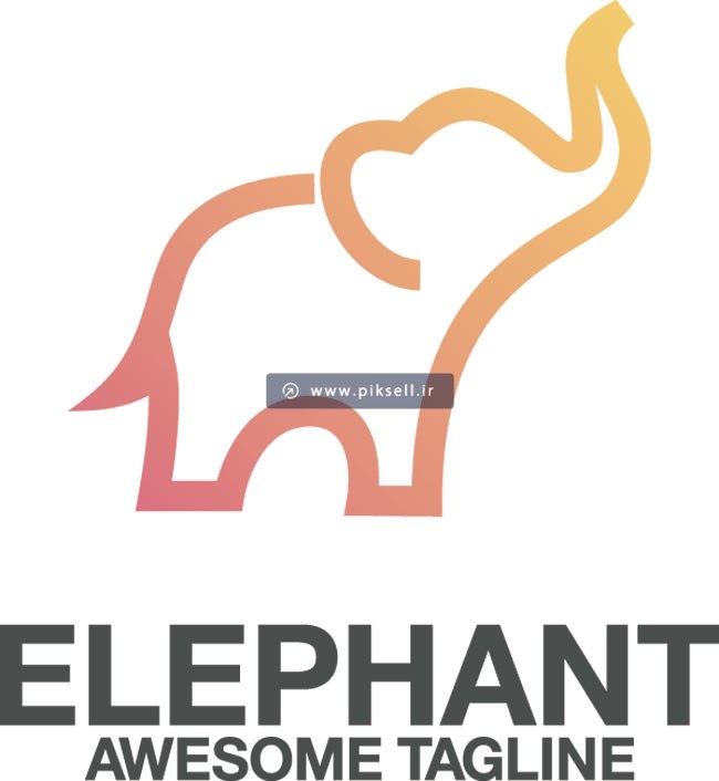 دانلود وکتور لوگوی خطی فیل و Elephant