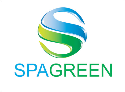 دانلود فایل وکتور لایه باز طرح لوگوی حرف s انگلیسی با مفهوم spa green