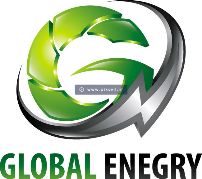 فایل لایه باز وکتور لوگوی حرف g انگلیسی سبز و مفهوم Global Energy