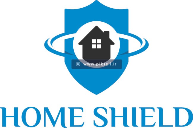 طرح لایه باز وکتور لوگوی امنیت خانه یا Home Shield
