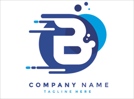 طرح لایه باز وکتور لوگو و نماد حرف b انگلیسی