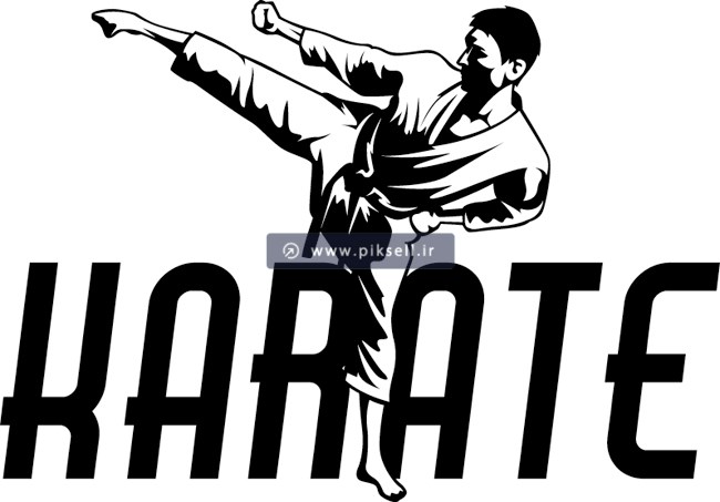 فایل وکتور لایه باز لوگوی مرد کاراته باز و جودو و دفاع شخصی