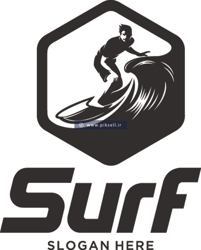 فایل وکتور لایه باز لوگوی surf و اسکی روی آب