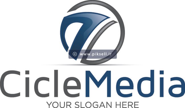 طرح لایه باز لوگوی دایر های با مفهوم cicle media