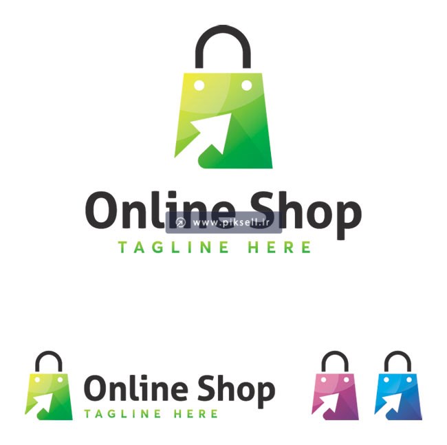 دانلود فایل وکتور لایه باز نماد و لوگوی سبد خرید سبز و online shop