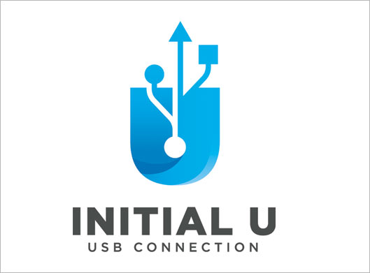 دانلود وکتور لایه باز لوگو و نماد usb و حرف u انگلیسی