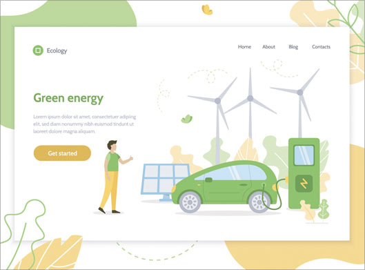 فایل لایه باز وکتور بنر با موضوع انرژی های پاک و green energy