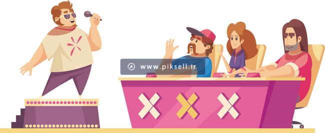 فایل وکتور لایه باز طرح کارتونی چالش ، مسابقه عصر جدید و تلنت