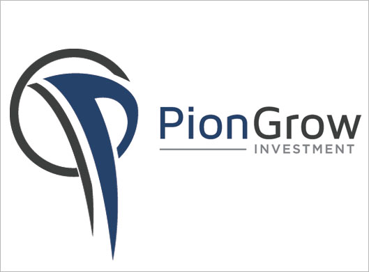 طرح وکتور لایه باز لوگوی حرف p انگلیسی یا pion grow