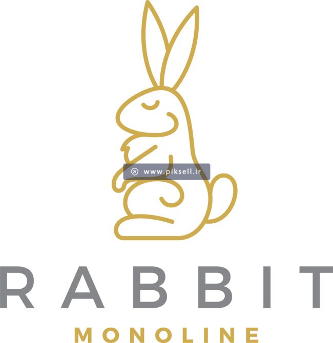 فایل لایه باز وکتور لوگو و نماد rabbit و خرگوش بصورت خطی