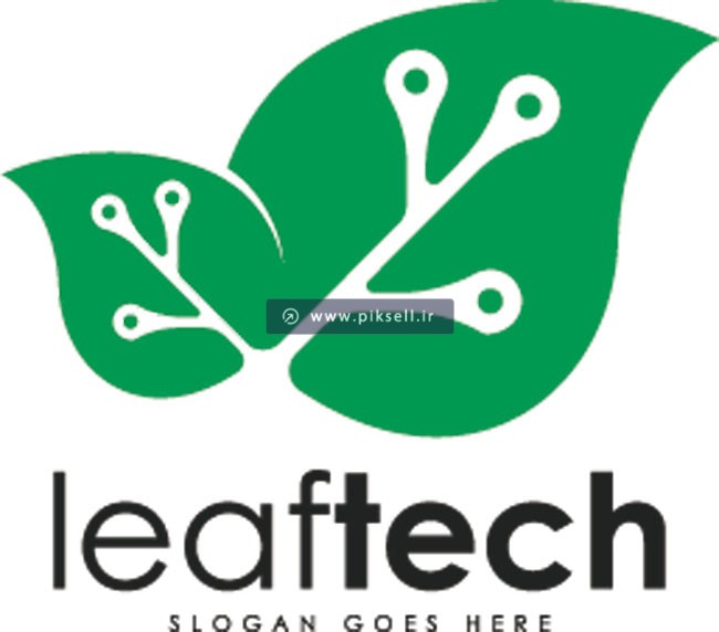 دانلود وکتور لوگوی برگ و نمادهای دیجیتال یا leaf tech