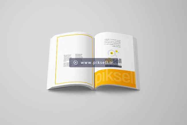 فایل psd لایه باز موکاپ یا پیش نمایش دو صفحه از یک کتاب باز شده