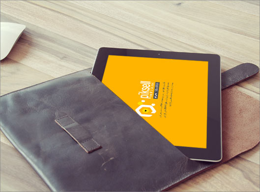 دانلود فایل psd لایه باز موکاپ یا پیش نمایش تبلت و کاور چرمی آن