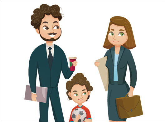 دانلود وکتور لایه باز طرح کارتونی دختر و پسر جوان و پسر فوتبالیست