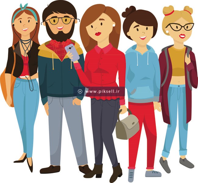دانلود وکتور کاراکترهای کارتونی دختر و پسران شاد