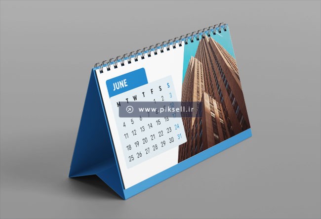 فایل موکاپ لایه باز تقویم رومیزی با امکان نمایش یک صفحه از تقویم روی آن