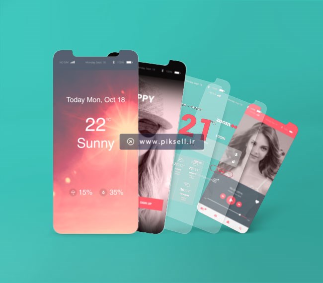 فایل psd لایه باز نمایش اسکرین و طرح روی صفحات گوشی و آیفون