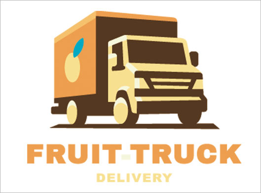 طرح وکتور لوگوی ماشین حمل میوه یا Fruit Truck
