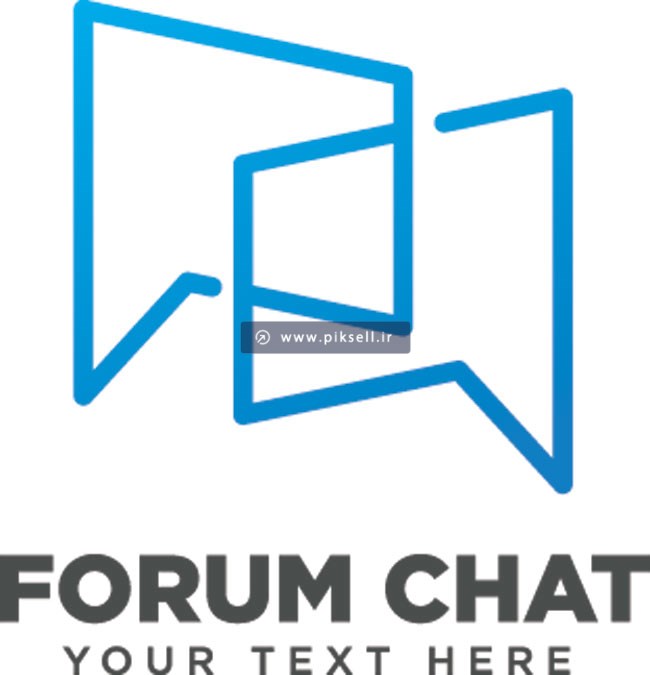 فایل وکتور لایه باز لوگوی ساده طرح چت و گفتگو و Forum chat