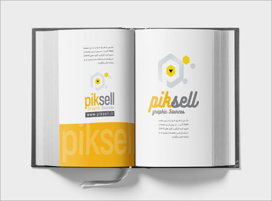 دانلود فایل psd لایه باز موکاپ یا پیش نمایش دو صفحه از یک کتاب باز شده