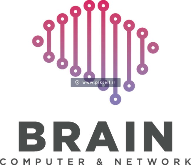فایل لایه باز وکتور لوگوی خطوط موازی با مفهوم مغز و brain