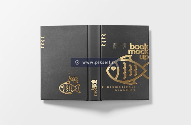 فایل psd لایه باز موکاپ (Mockup) یا پیش نمایش جلد کتاب سخت با طلاکوب