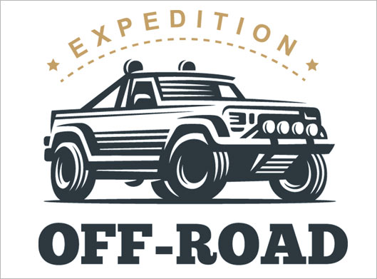 طرح وکتور لایه باز لوگوی خودروی آفرود یا off road