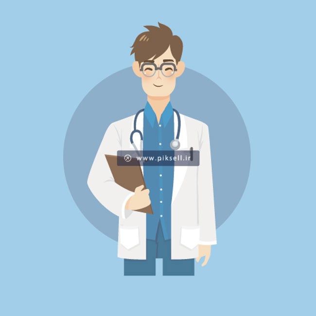 فایل وکتور لایه باز طرح کارتونی و گرافیکی پزشک و دکتر و پرستار