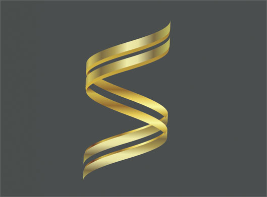 فایل لایه باز وکتور لوگوی حرف s طلایی با فرمتهای eps و ai