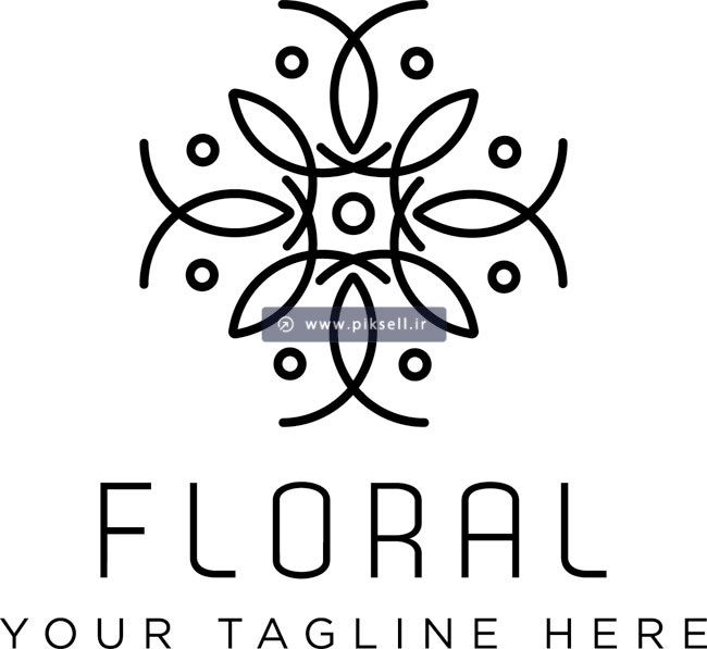 فایل وکتور لایه باز لوگوی Floral یا گل با فرمتهای eps و ai