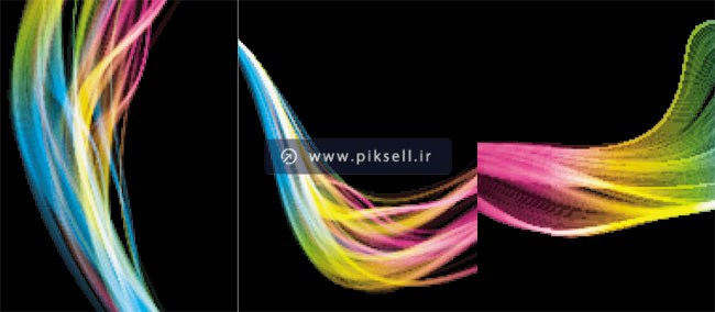 فایل وکتور پس زمینه با افکت های رنگین کمانی مواج