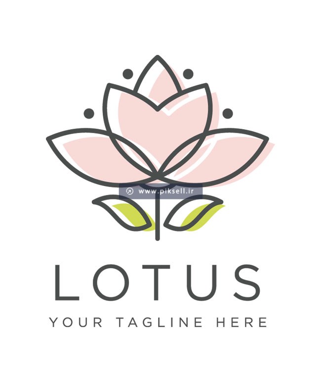 دانلود طرح وکتور لوگوی گل Lotus بصورت خطی لایه باز