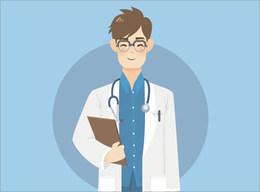 فایل وکتور لایه باز طرح کارتونی و گرافیکی پزشک و دکتر و پرستار