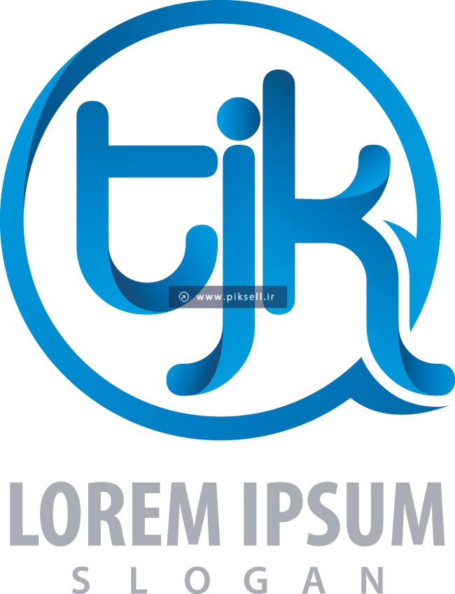 فایل وکتور لایه باز لوگوی دایره ای با حروف tjk با فرمتهای eps و ai