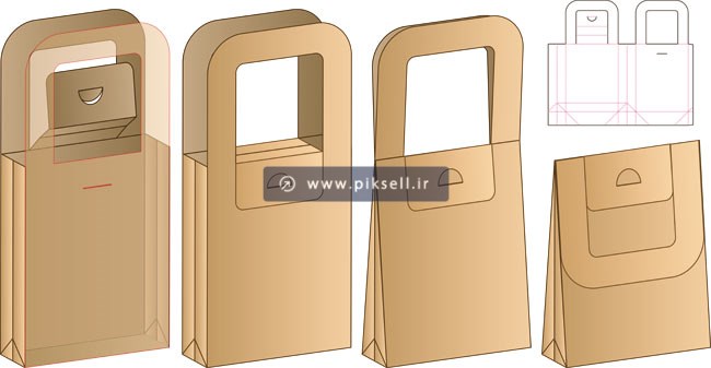 طرح وکتور لایه باز قالب برش و دایکات نگهدارنده و جعبه دسته دار