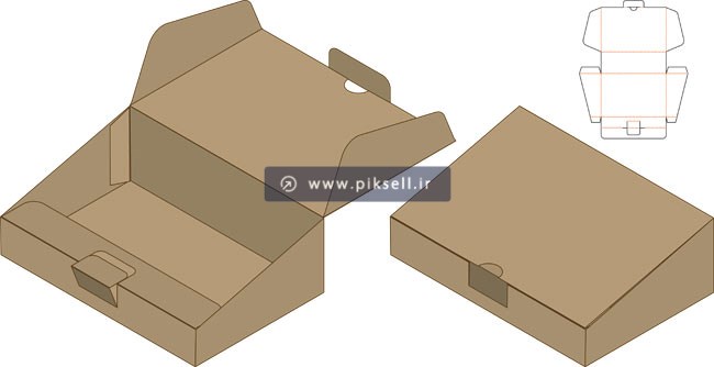 طرح وکتور لایه باز قالب برش و دایکات جعبه درب دار