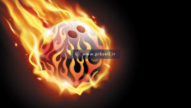 طرح وکتور لایه باز گوی آتشین و شهاب سنگ با فرمتهای eps و ai