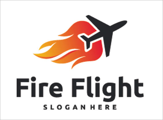 دانلود طرح لایه باز لوگوی هواپیمای آتشین یا Fire Flight