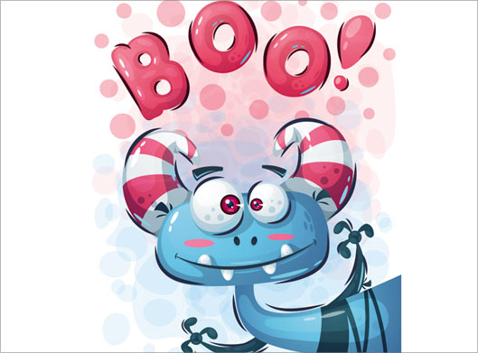 دانلود فایل لایه باز وکتور کاراکتر کارتونی boo یا غول بامزه