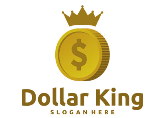 دانلود طرح لایه باز لوگوی سکه پادشاهی تاجدار یا Dollar King