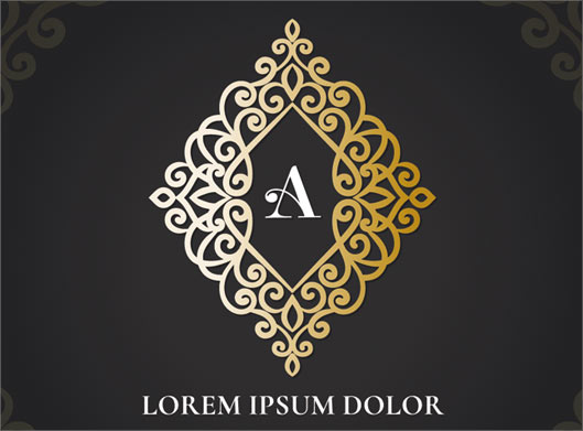 طرح لایه باز وکتور المان تزئینی طلایی ساده