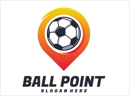 طرح وکتور لوگوی لوکیشن و توپ فوتبال یا Ball Point